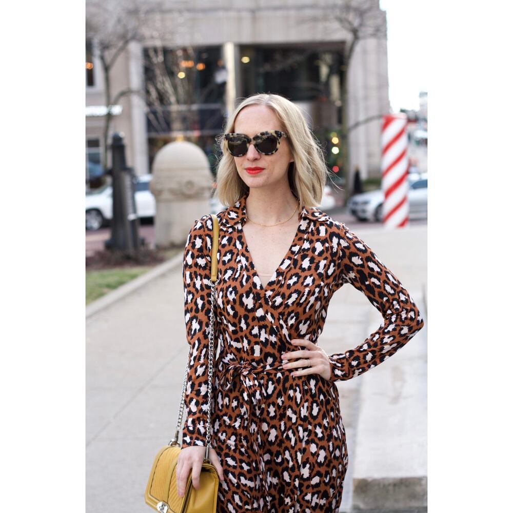 Diane Von Furstenberg Jeanne Silk Leopard Jersey Wrap Dress - Picture 15 of 16